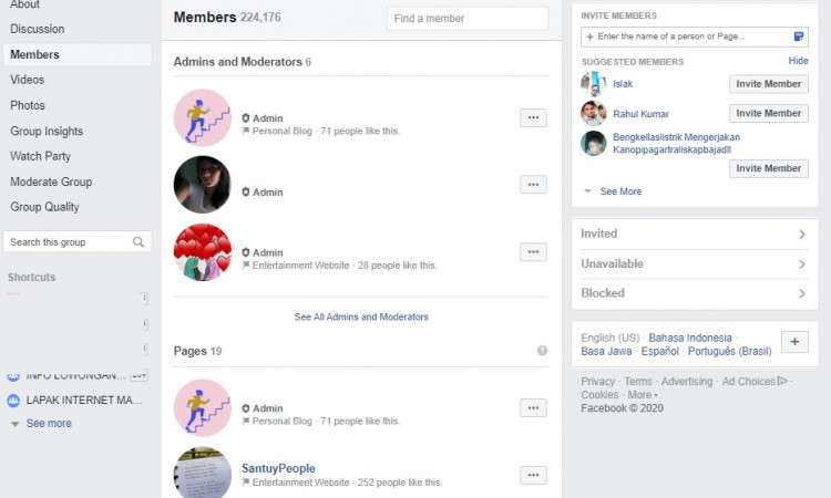 Jual Grup Facebook Member 224k Niche Remaja