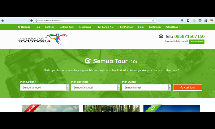 Website Tour Travel tiketwisatamurah.com
